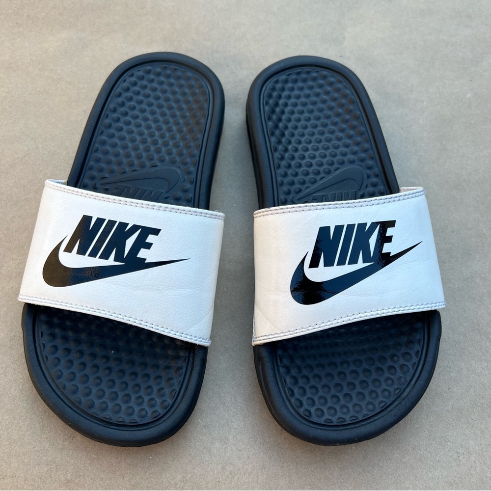 Nike Black and White Kids Slide Sandals